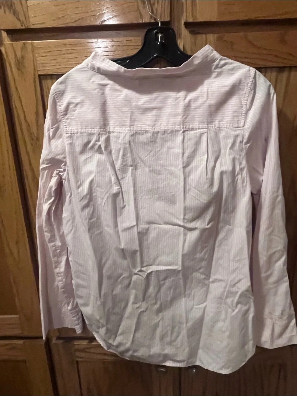 J. Crew Light Pink Pinstripe Long-Sleeve Blouse